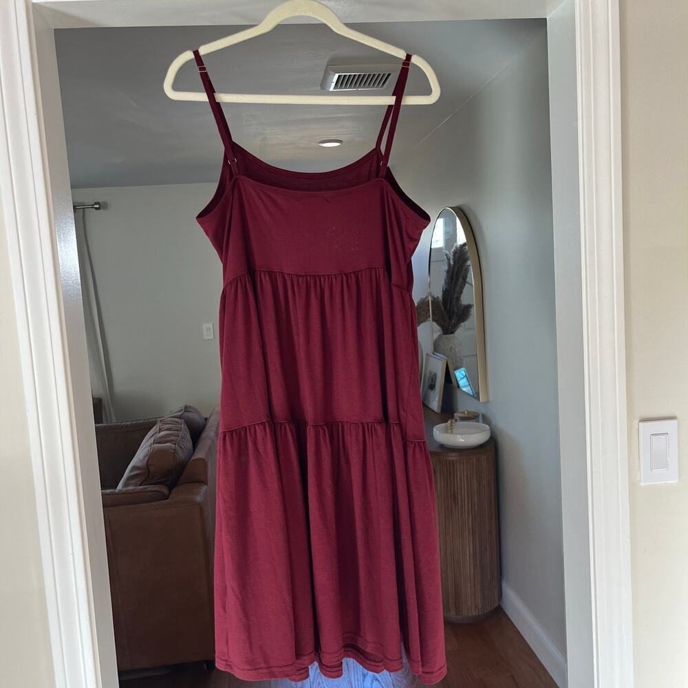 Ginkana Red Maxi Dress, 3 Tier, Large - Picture 5 of 5
